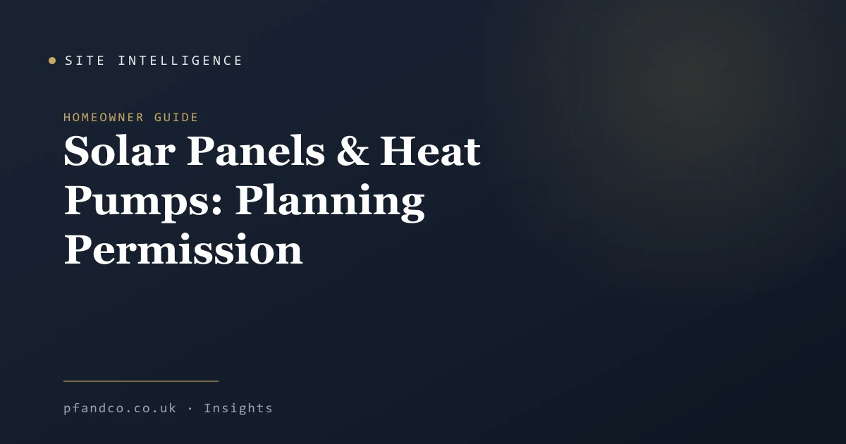 Solar Panels and Heat Pumps: Do You Need Planning Permission? (2026 UK Homeowner Guide)