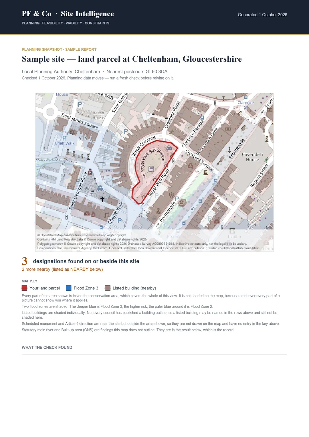Page 1 of the sample free check report